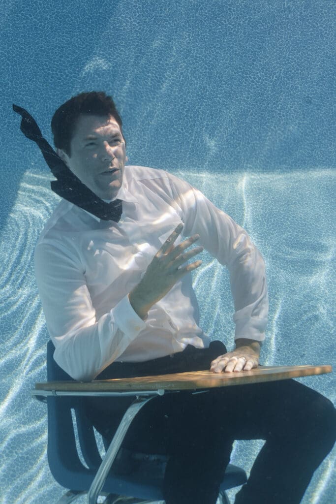 CBT Therapy VS DBT Therapy with CEO deep underwater.